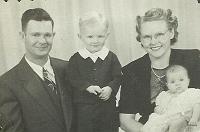 From left to right, Lewis Colvin (1917-1984) and Edwin Colvin (1950-1999), Mabel Anderson Colvin (1920-1995), and Jean Colvin (b 1952).